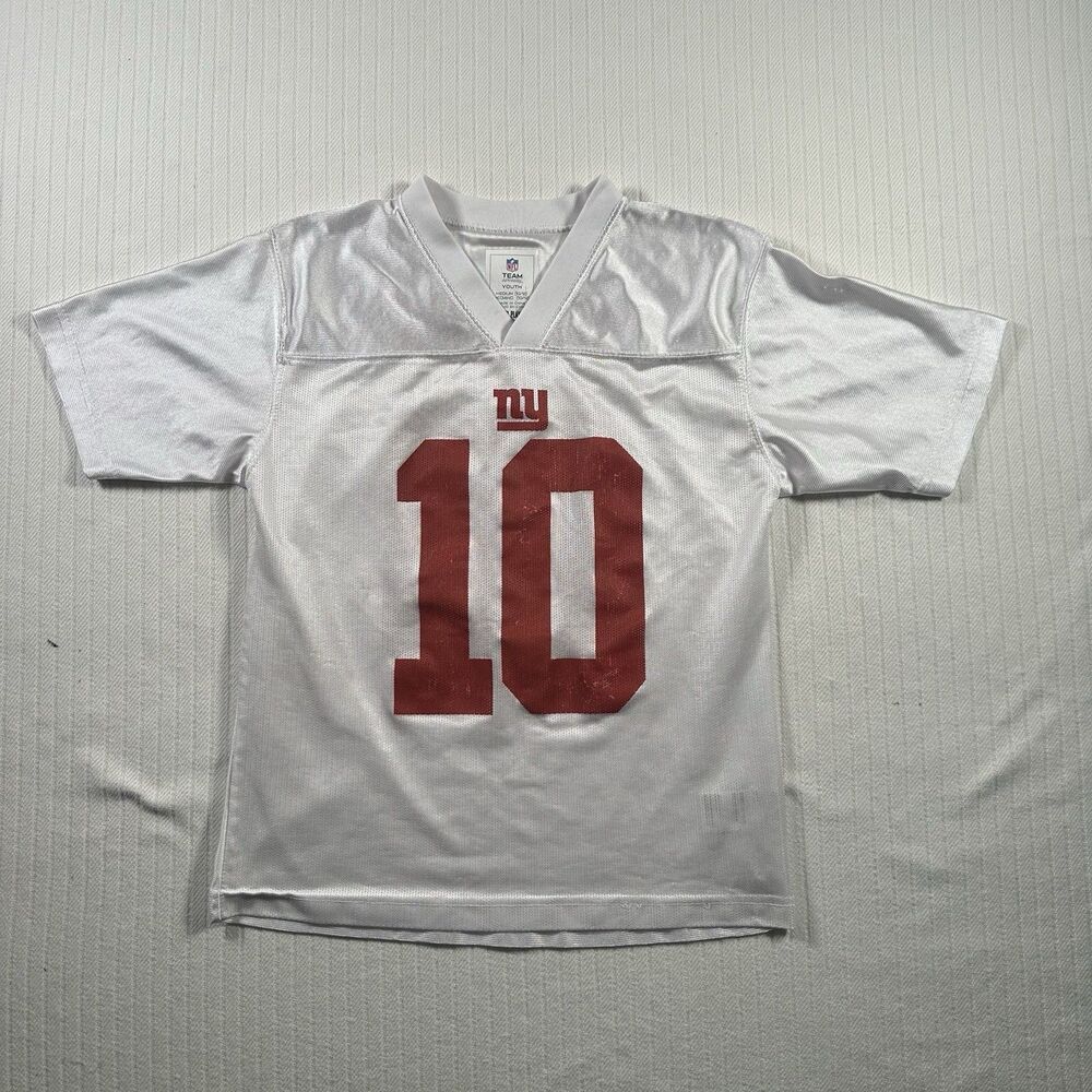 NFL Team Apparel NY Giants #10 Youth Medium 10/12 Football Jersey White Boys